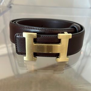Faux Hermes belt with signature “H” buckle